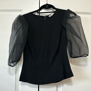 Zara Black Puffy Sleeve Top